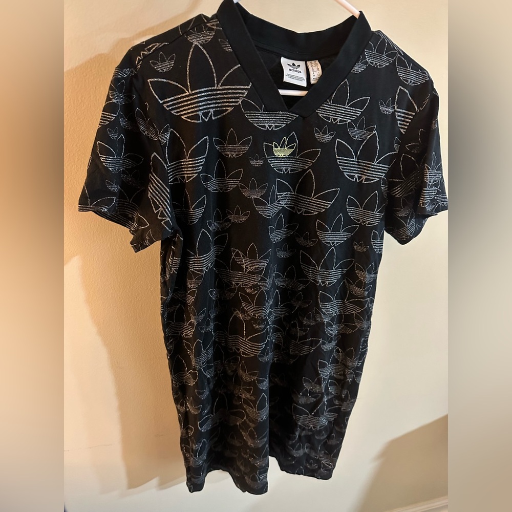 Adidas Black Oversized T-Shirt Dress - Size Small